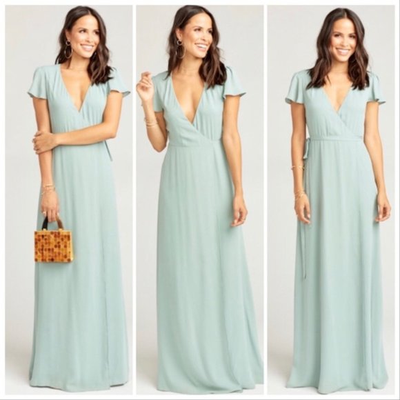 Show Me Your MuMu Dresses & Skirts - Show Me Your Mumu Noelle Wrap Dress in Silver Sage